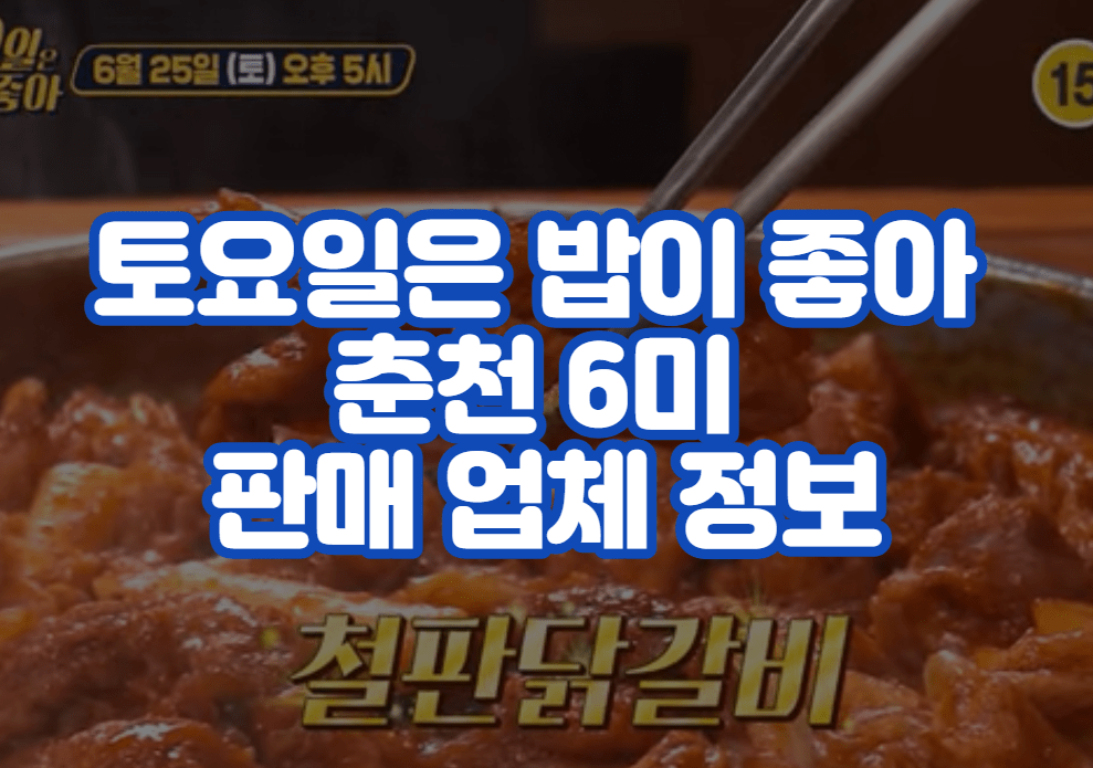 토요일은 밥이 좋아 춘천 철판 닭갈비