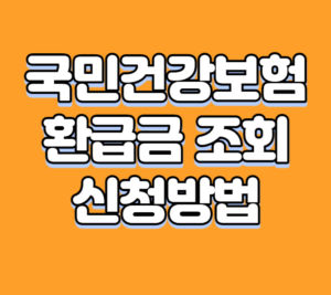 국민건강보험 환급금 조회 및 신청