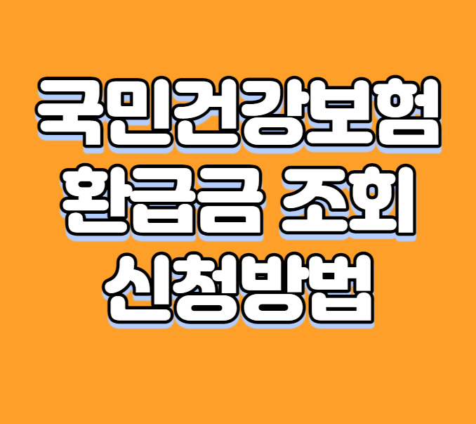 국민건강보험 환급금 조회 및 신청