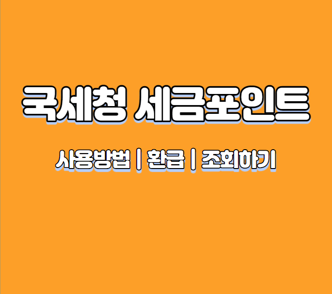 국세청 세금포인트 사용방법 및