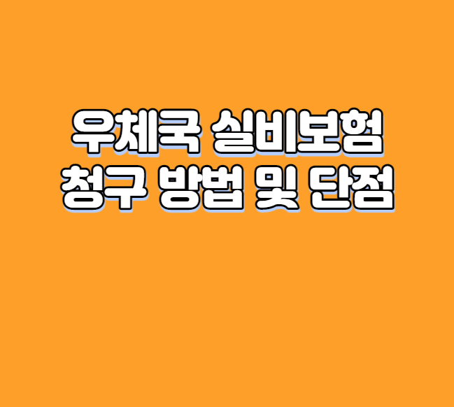우체국 실비보험 청구 방법 및 단점
