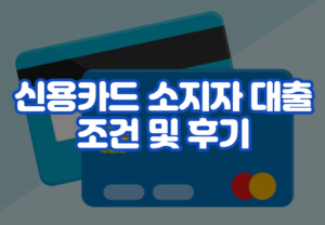 신용카드 소지자 대출 조건