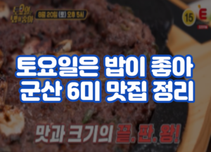 토요일은 밥이 좋아 군산 한우 떡갈비