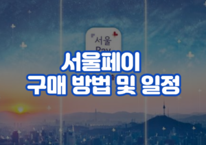 서울페이 구매 방법 및 일정