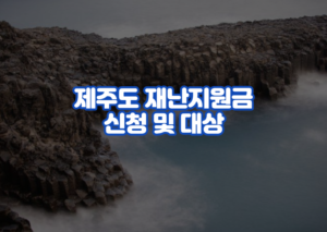 제주도 재난지원금 신청 및 대상