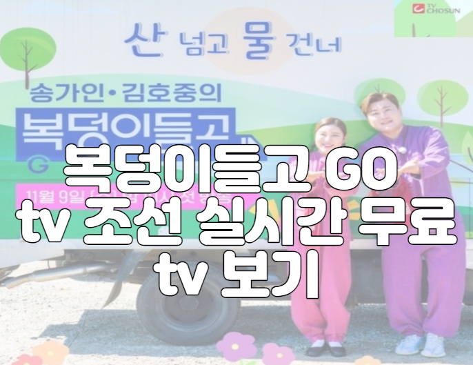 복덩이들고 GO tv 조선 실시간 무료 tv 보기
