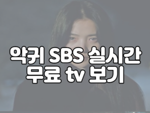 악귀 SBS 실시간 무료 tv 보기