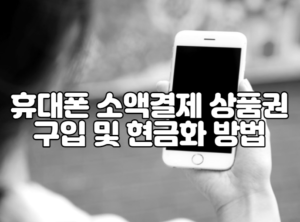 휴대폰 소액결제 상품권 구입 및 현금화 방법