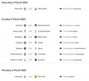 맨시티 뉴캐슬 중계 3월 4일 경기 일정
