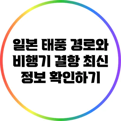 일본 태풍 경로와 비행기 결항: 최신 정보 확인하기